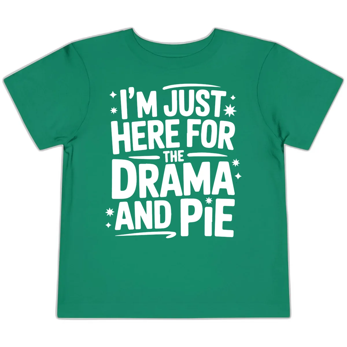 Here For The Drama And Pie Toddler T-Shirt in Kelly